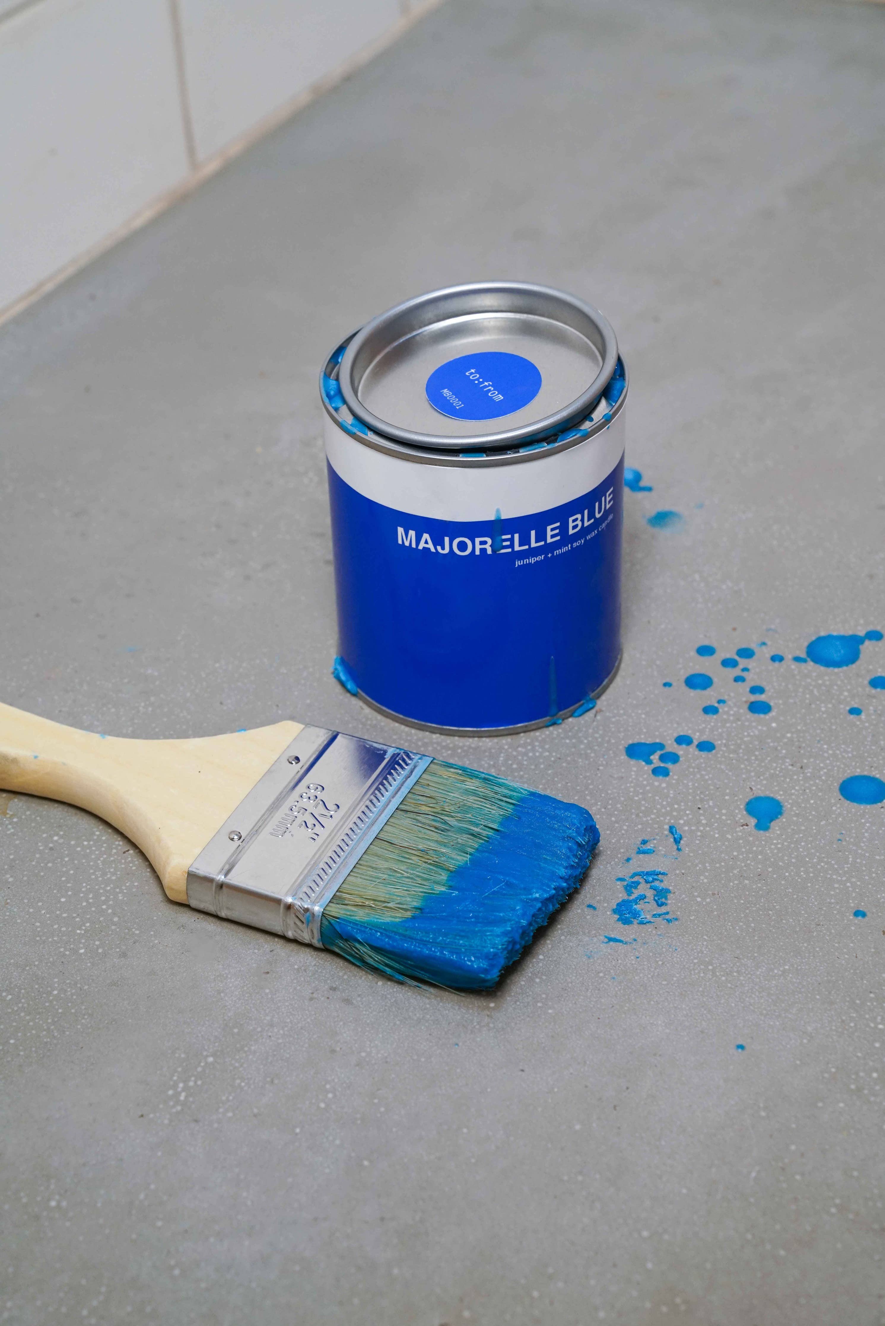 MAJORELLE BLUE CAN CANDLE (JUNIPER + MINT)