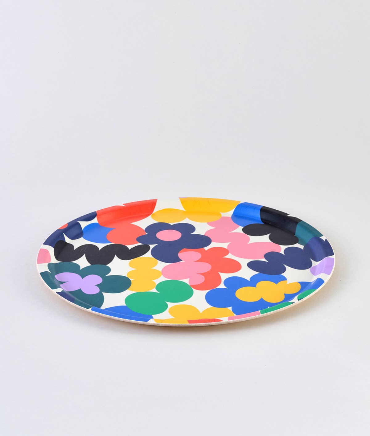 Floral Burst Large Round 15" Birch Serving Tray