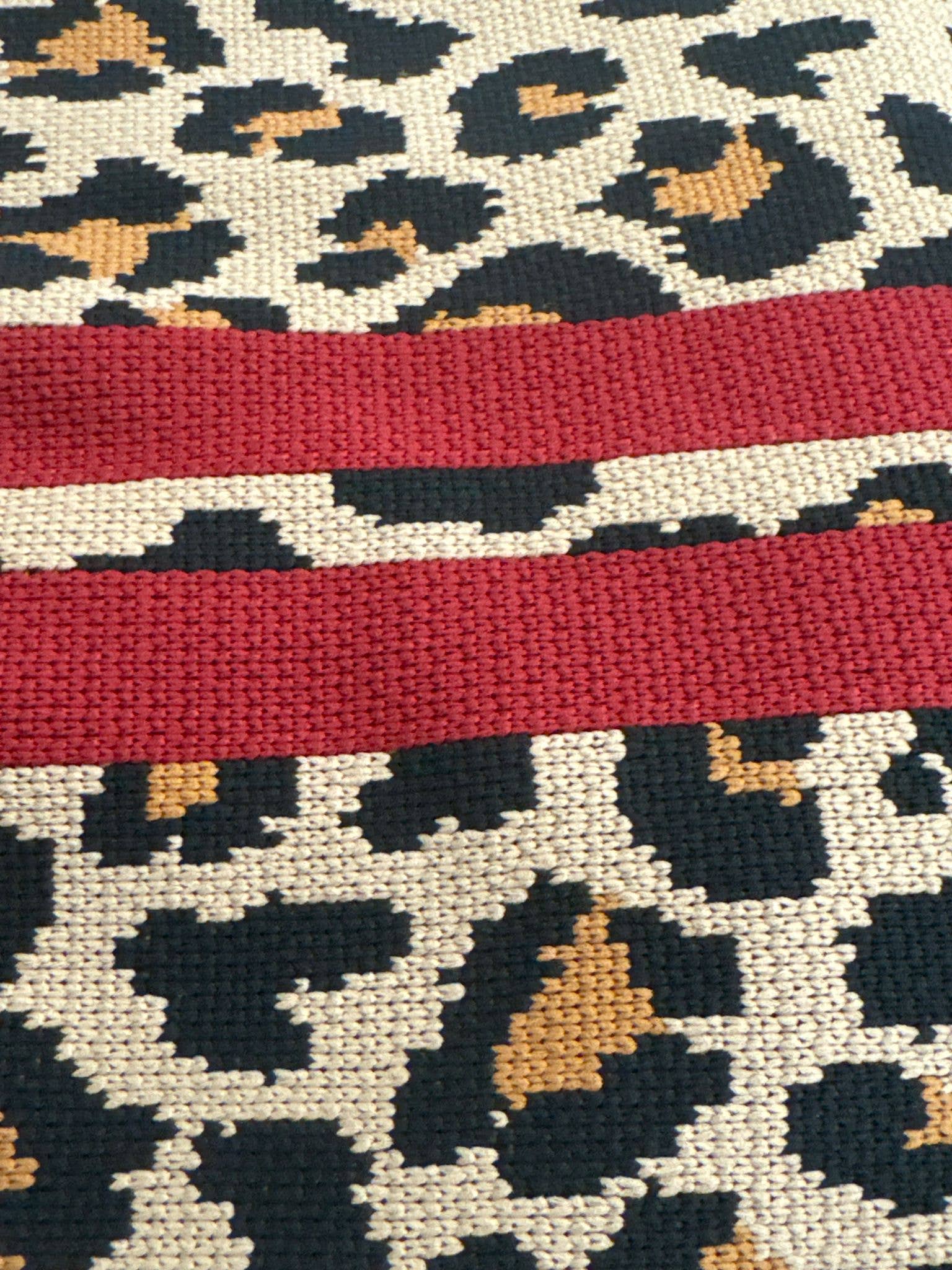 Scarlet Stripe Leopard Knitted Bag